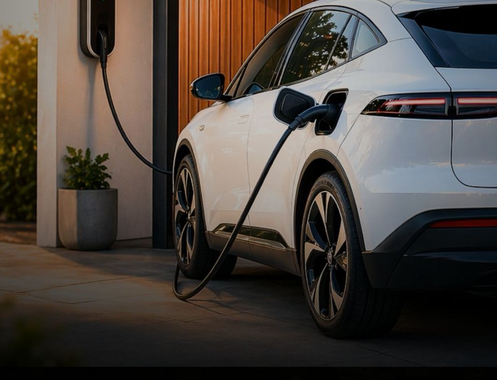 Electric vehicle charging at home from a Solarex solar installation
