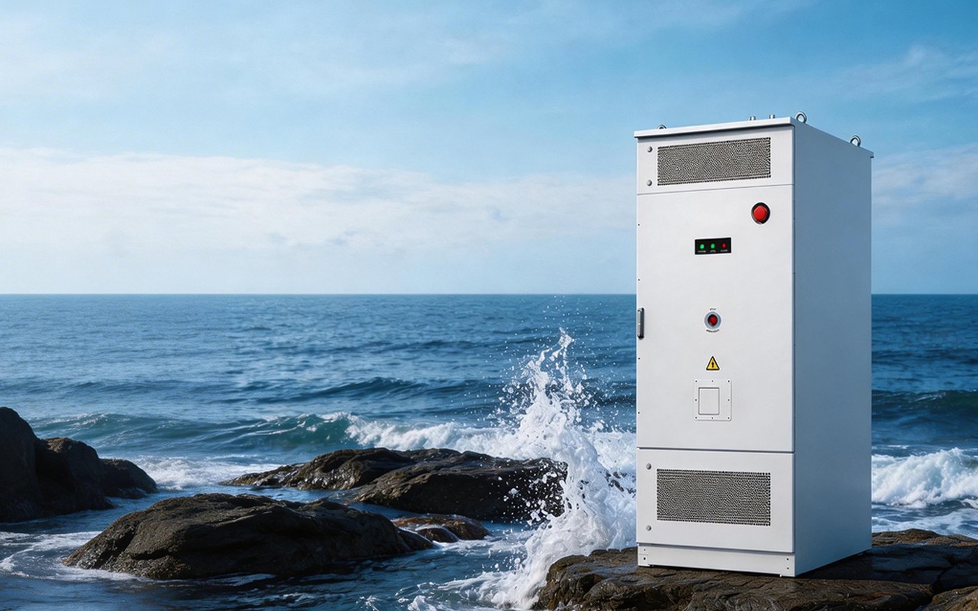 A HYXI Atlas cabinet rated C5 for corrosive coastal environments