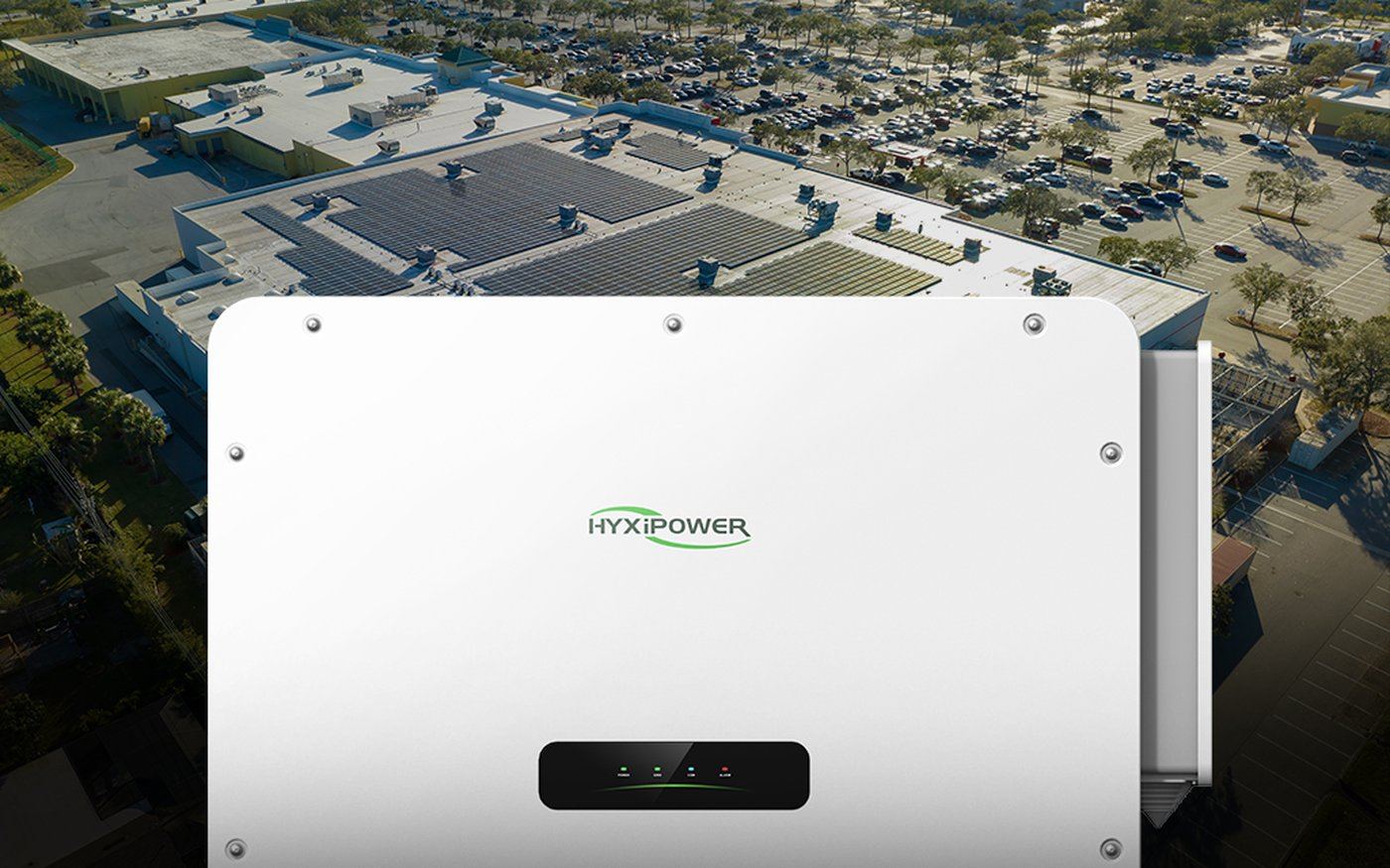 HYXI string inverters installed on a large commercial solar installation